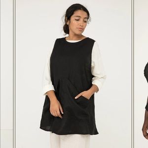 Elizabeth Suzann Harper Apron Black Linen